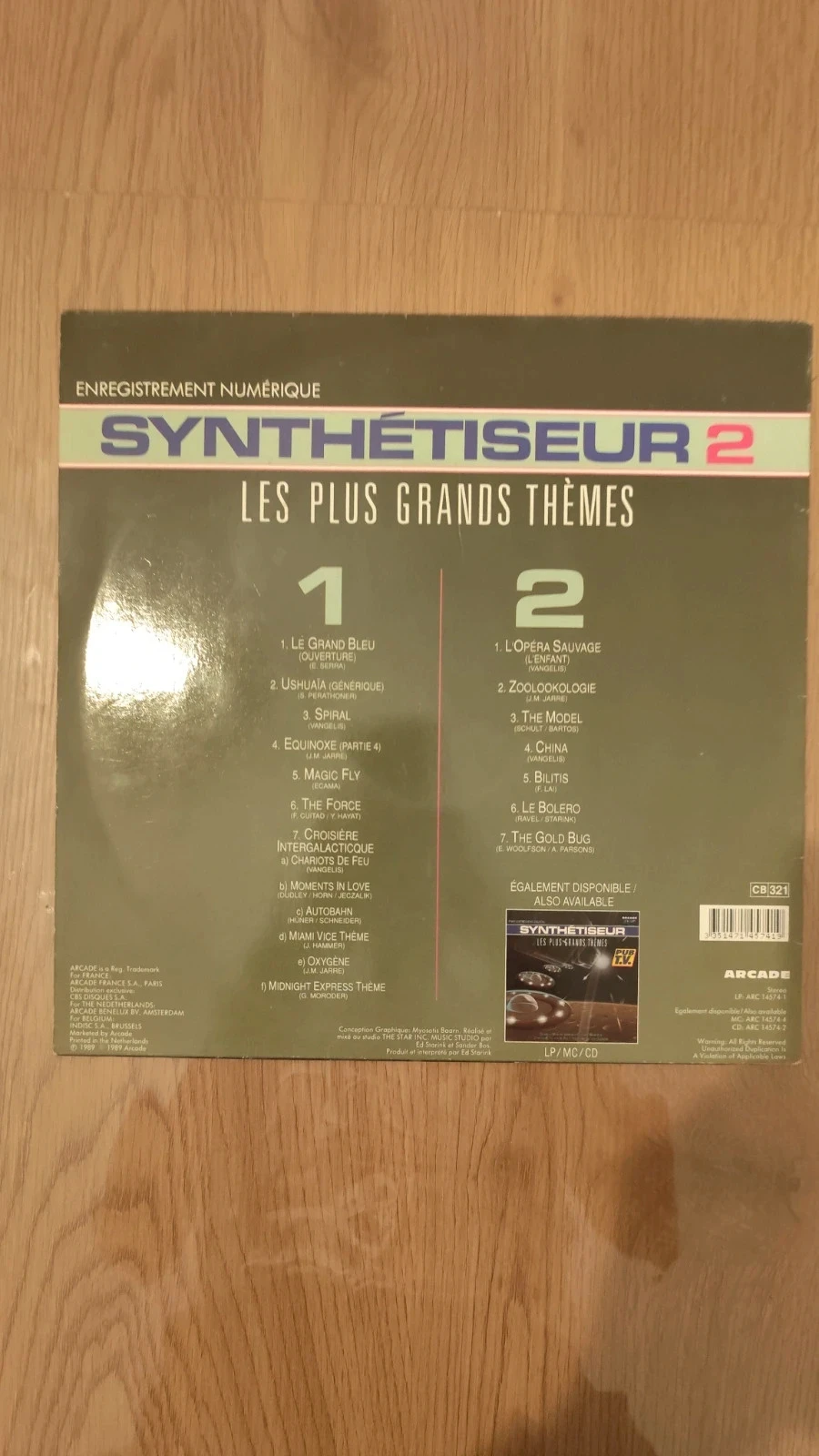 Compilation Vinyl 33 RPM "Synthesizer 2 – The Greatest Themes" TV-LP 1989 – photo 2